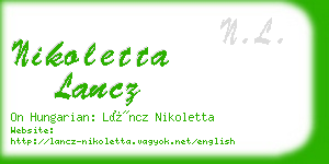 nikoletta lancz business card